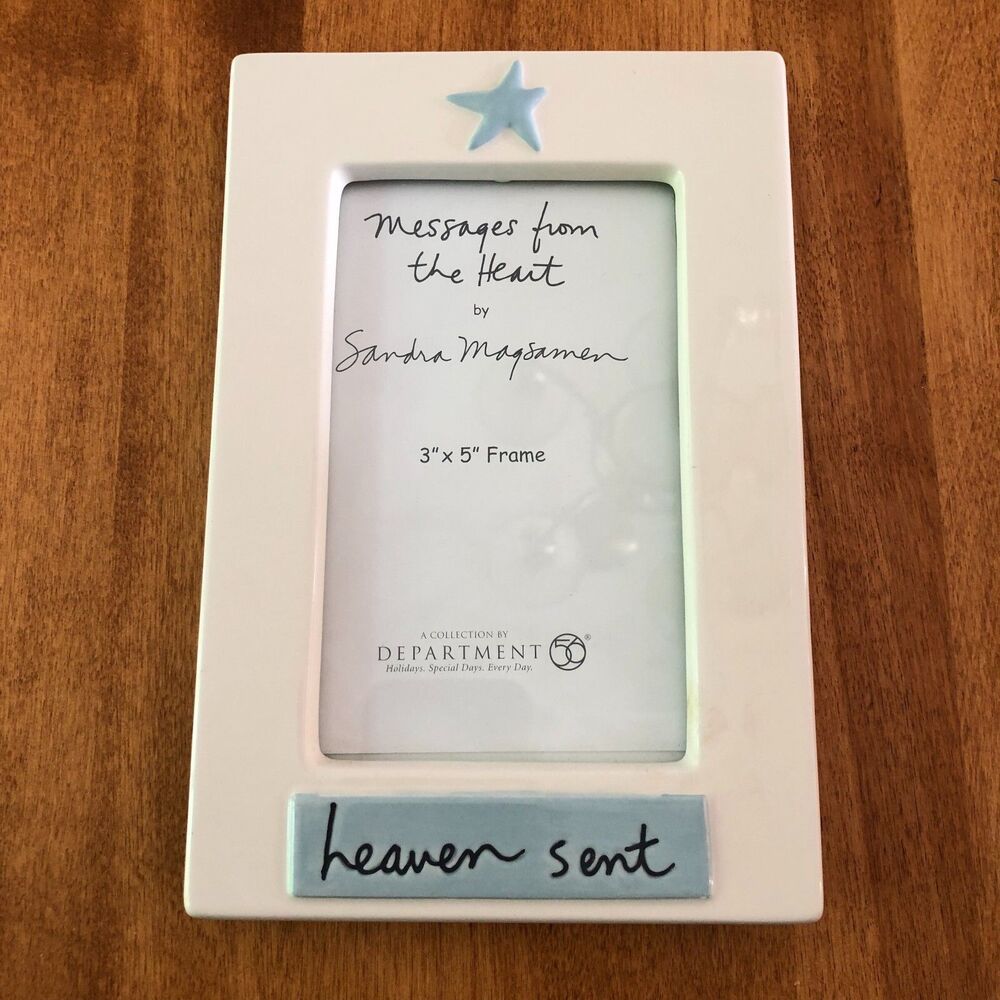 Sandra Magsamen Department 56 Picture Frame Porcelain 3x5 HEAVEN SENT Baby